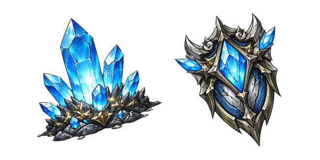 blue crystal shield cluster custom cursor