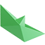 Blue & Green Paper Boat 3D