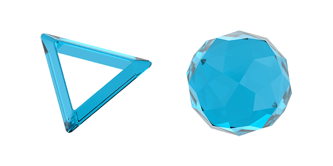 blue hollow triangle & icosphere 3D custom cursor