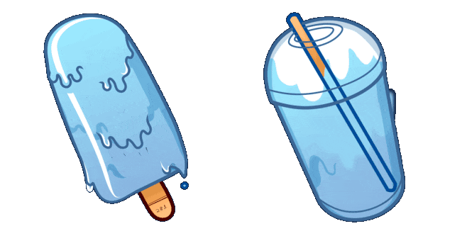 blue ice pop milk cocktail animated custom cursor