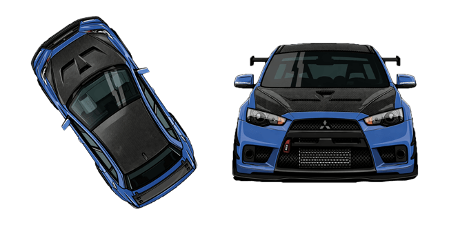 blue mitsubishi lancer evolution x custom cursor