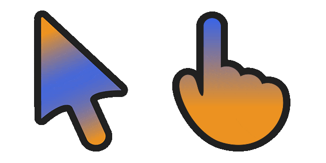 blue orange gradient animated custom cursor