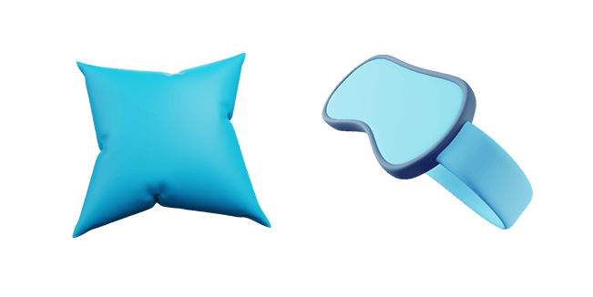 blue pillow & sleeping mask 3d custom cursor