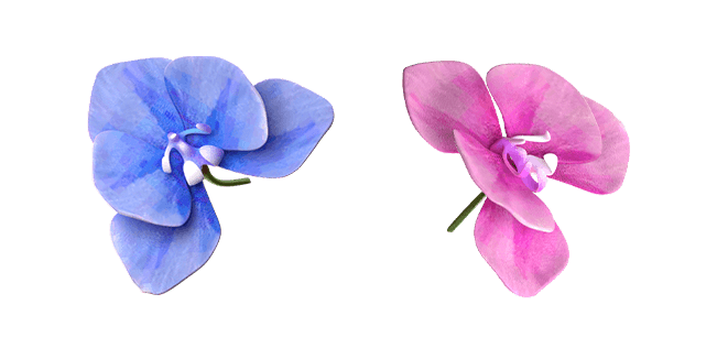 blue & purple orchid flower 3D custom cursor