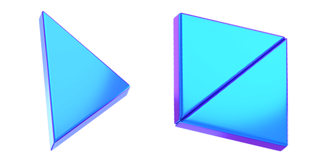 blue triangle square 3d custom cursor