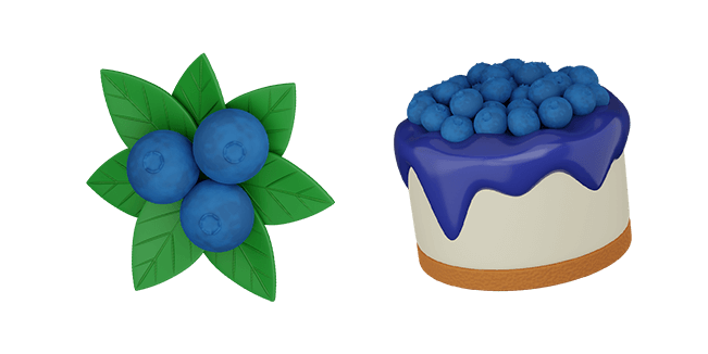 blueberry & blueberry cheesecake 3D custom cursor