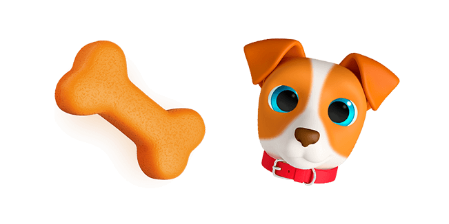 bone & cute puppy 3d custom cursor