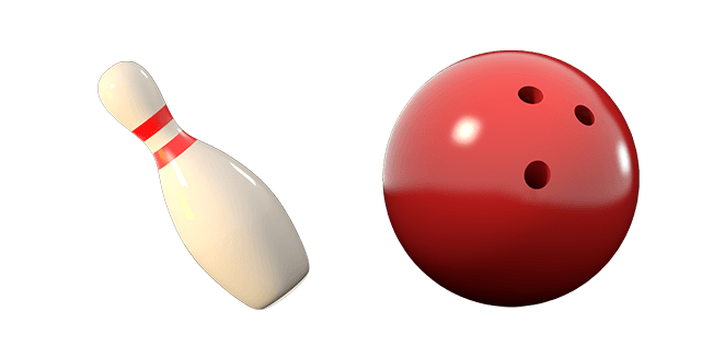 bowling pin & red bowling ball 3D custom cursor