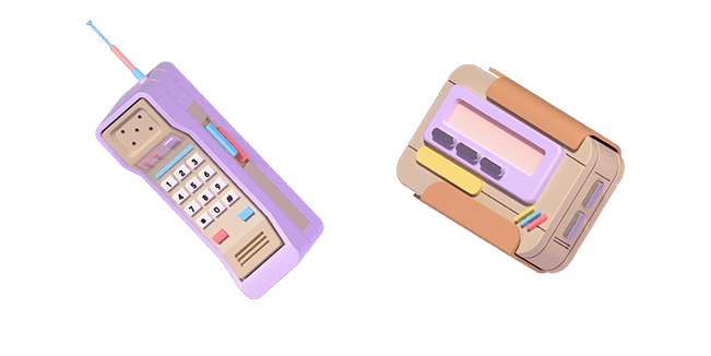 brick cell phone & pager 3D custom cursor