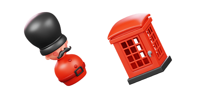 british king guard & telephone box 3D custom cursor