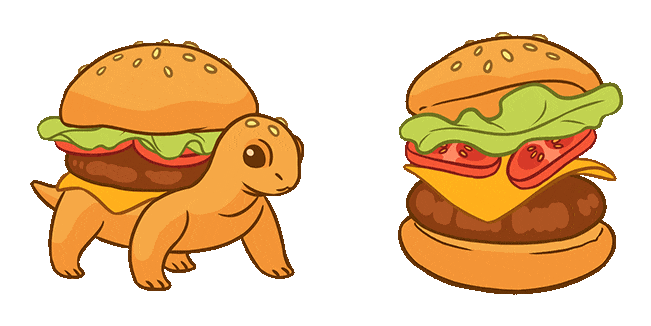 bro mon burger turtle animated custom cursor