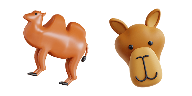 brown camel 3D custom cursor