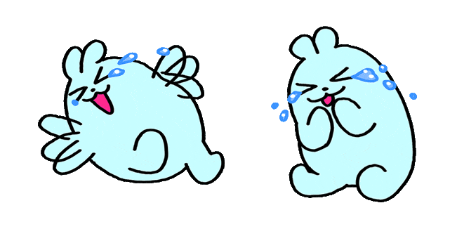 bunny happy crying animated custom cursor