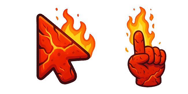 burning lava animated custom cursor