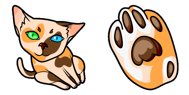 calico cat paw animated custom cursor
