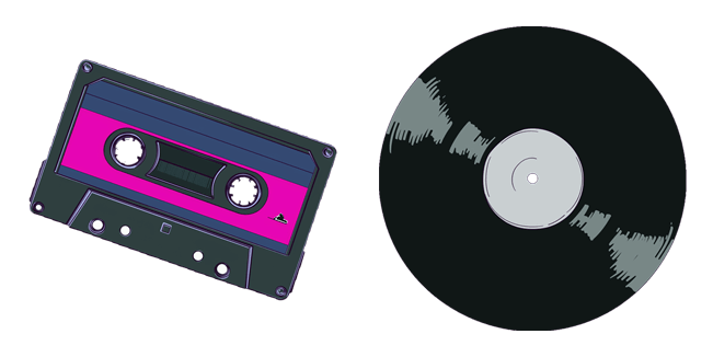 cassette tape vinyl record custom cursor