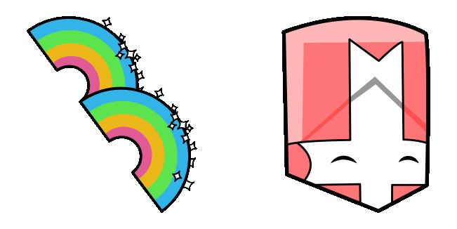 castle crashers pink knight rainbow chain animated custom cursor 1