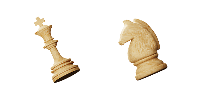 chess white king & knight 3D custom cursor