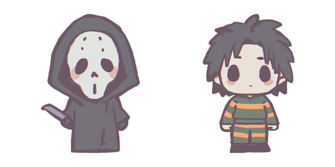 chibi freddy krueger & ghostface custom cursor