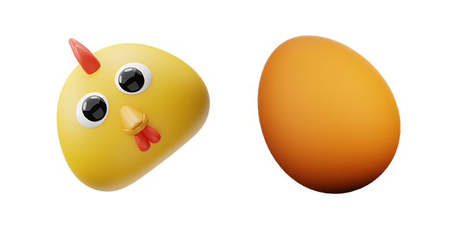 chicken & egg 3D custom cursor