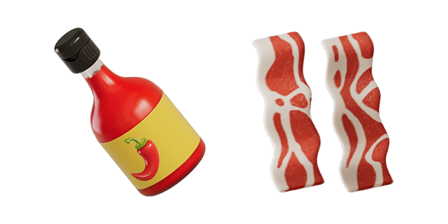 chili sauce & bacon 3D custom cursor