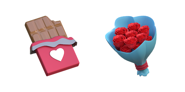 chocolate bar & flower bouquet 3D custom cursor