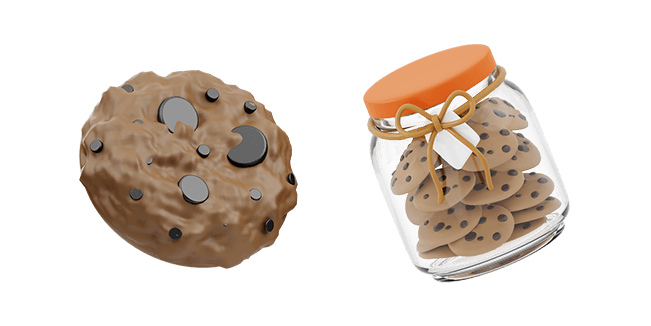 chocolate chips cookie & cookies jar 3D custom cursor