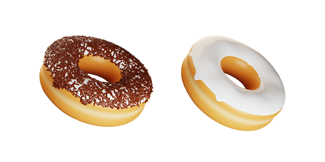 chocolate donut & donut vanilla 3D custom cursor