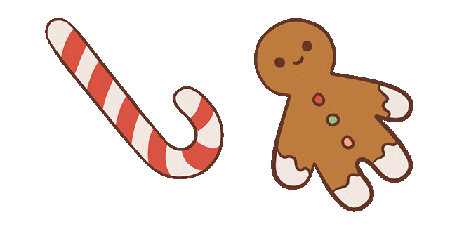 christmas candy cane gingerbread man animated custom cursor