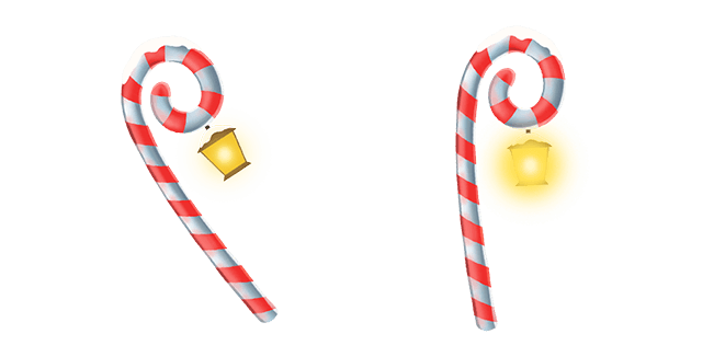 christmas candy cane staff with lantern custom cursor
