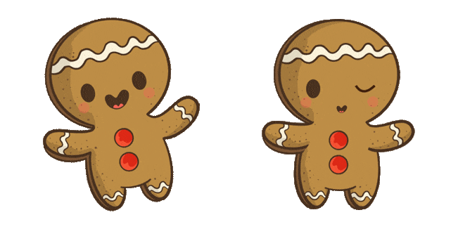 christmas cute gingerbread winking animated custom cursor