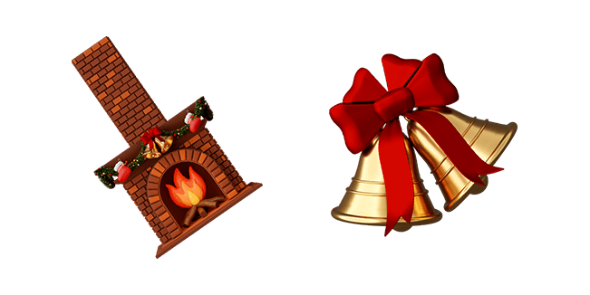 christmas fireplace & bells 3D custom cursor