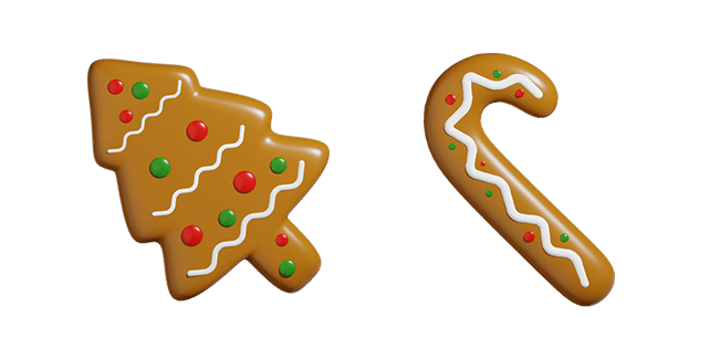 christmas gingerbread cookies 3D custom cursor