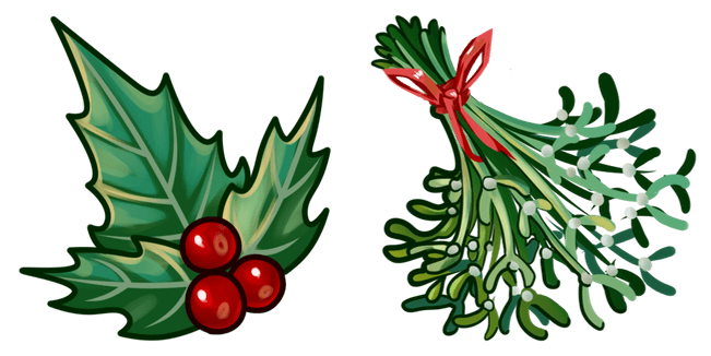 christmas holly mistletoe custom cursor