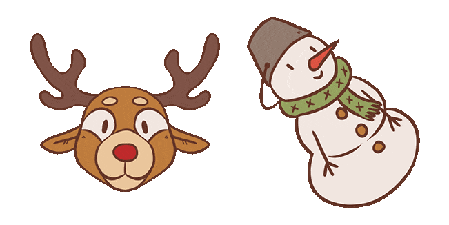 christmas reindeer snowman animated custom cursor