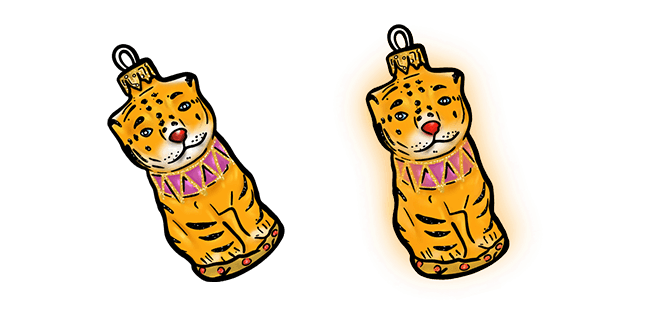 christmas retro tiger ornament custom cursor