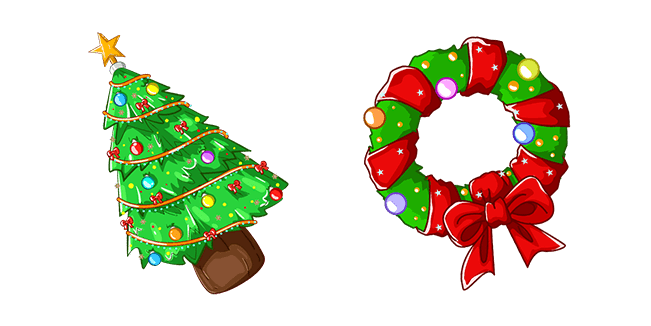 christmas tree & christmas wreath custom cursor