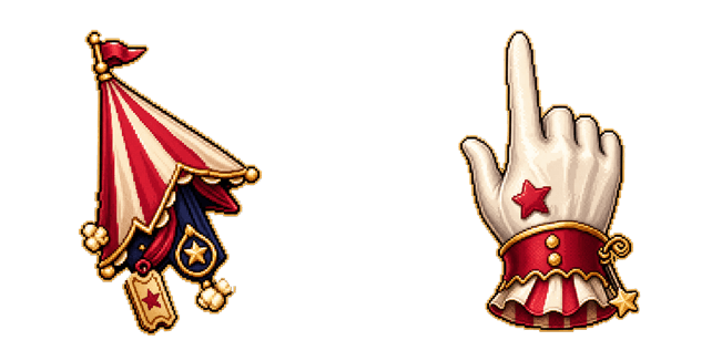 circus tent carnival glove pixel custom cursor