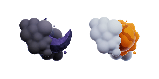 cloudy night & day 3D custom cursor