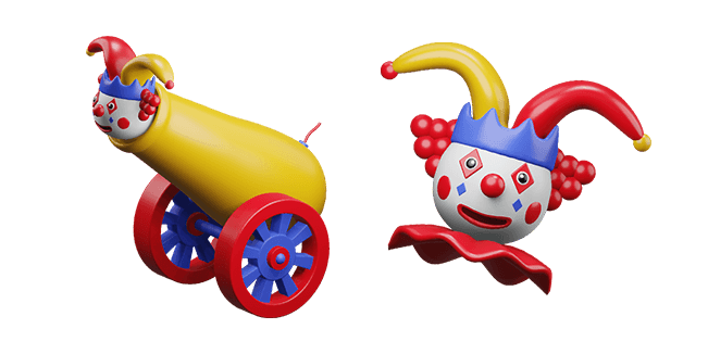 clown cannon & clown head 3D custom cursor
