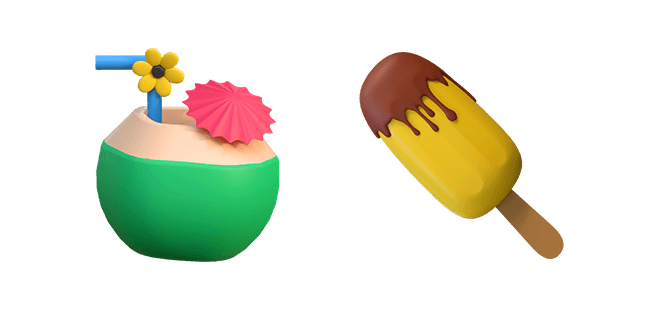 coconut drink & popsicle 3d custom cursor