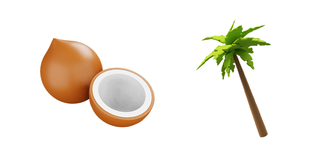 coconut & palm tree 3D custom cursor