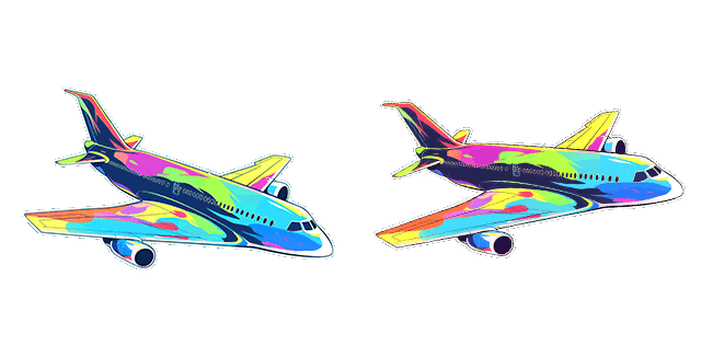 colorful airplane animated custom cursor