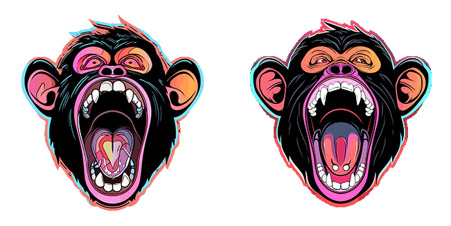 colorful angry gorilla animated custom cursor