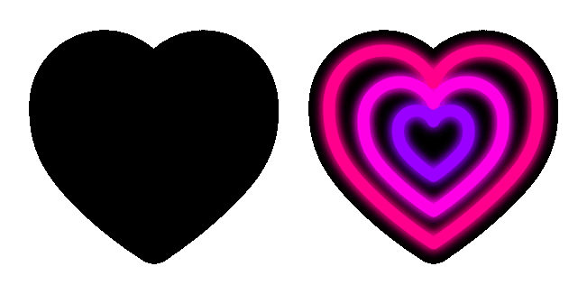 colorful neon heart animated custom cursor