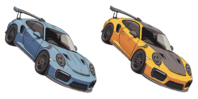 colorful porsche 911 turbo custom cursor