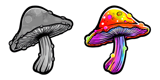 colorful trippy mushroom animated custom cursor