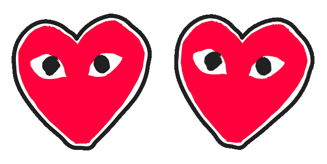 comme des garcons logo shaking animated custom cursor