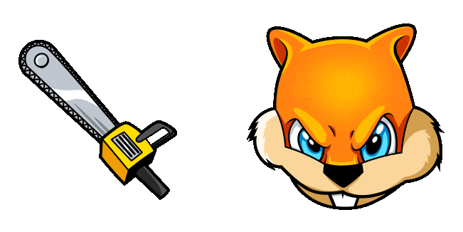 conker the squirrel chainsaw animated custom cursor