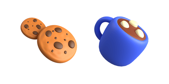 cookies & hot chocolate 3D custom cursor